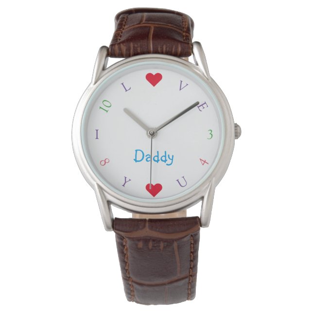 Montre Je T'Aime Papa Papa Fête des pères Personnalisée M (devant)