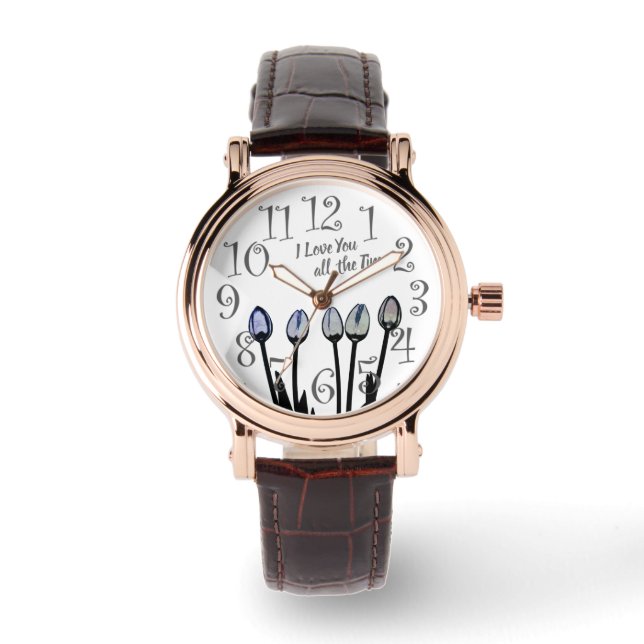 Montre Je t'aime tout le temps, ajouter des initiales (Recto)