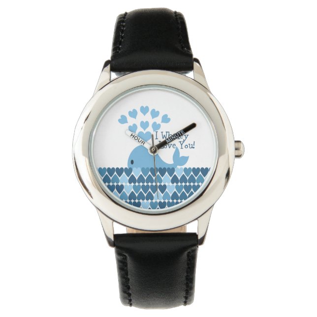 Montre Je T'Aime Whaley ! Bleu (devant)