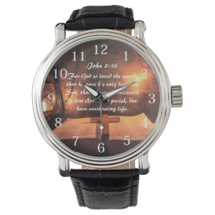 Montre Jean 3:16 Dieu a tant aimé le monde luisant lanter