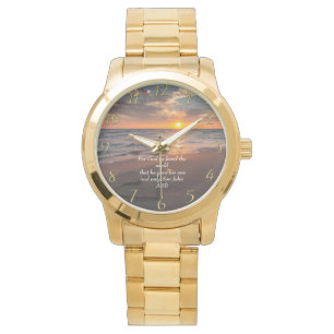 Montre Jean 3:16 Foi chrétienne océan avec un coucher de