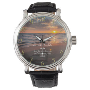 Montre Jean 3:16 L'océan de foi chrétienne avec un couche