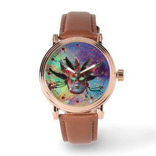 Montre JESTER NOIR ET ROUGE MASK Blue Masquerade Party