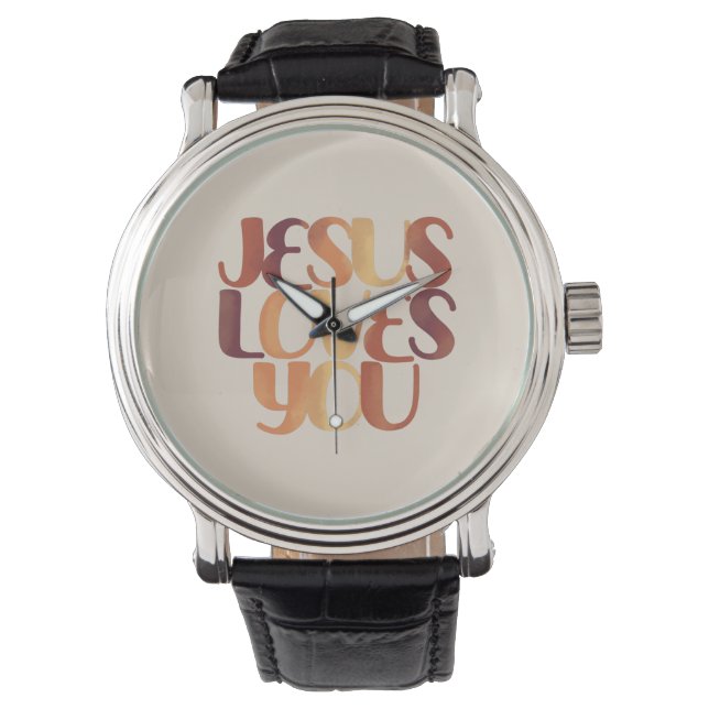 Montre Jésus aime la typographie chrétienne Design (devant)