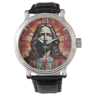 Montre Jésus Christ en Pop Art et Art Déco