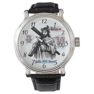 Montre Jésus-Christ tenant une croix