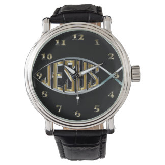 Montre Jésus dans un symbole de poisson