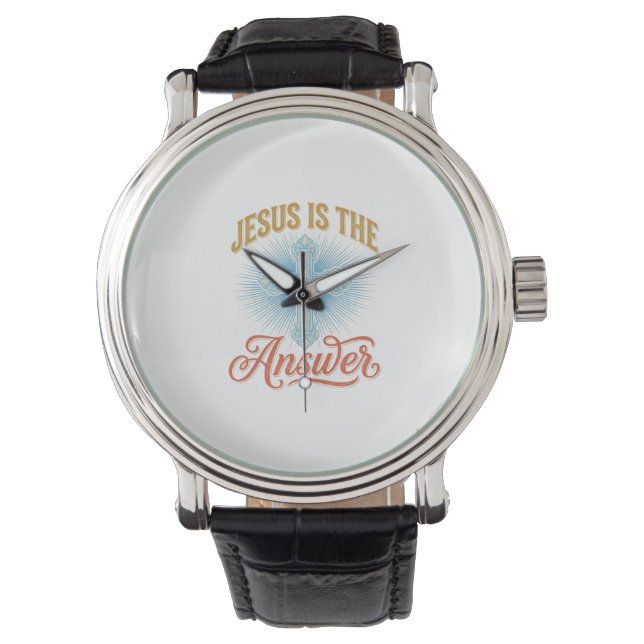 Montre Jésus est la réponse Croix chrétienne Vector Desig (devant)