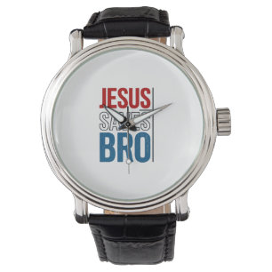Montre Jésus Sauve Frère Typographie Chrétienne Design T-