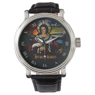 Montre Jésus se rase regarder visage