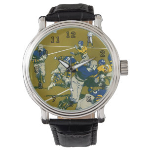 Montre Jeu de football vintage, équipes or contre bleu