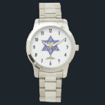 Montre Jewish Star<br><div class="desc">Jewish toxits and venft ideas featuring beautiful Jewish Star of David with a wine glass in the center.</div>