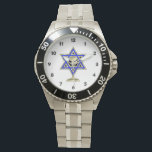 Montre Jewish Star<br><div class="desc">Jewish toxits and venft ideas featuring beautiful Jewish Star of David with a wine glass in the center.</div>