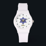 Montre Jewish Star<br><div class="desc">Jewish toxits and venft ideas featuring beautiful Jewish Star of David with a wine glass in the center.</div>