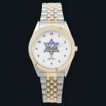 Montre Jewish Star<br><div class="desc">Jewish toxits and venft ideas featuring beautiful Jewish Star of David with a wine glass in the center.</div>