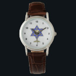 Montre Jewish Star<br><div class="desc">Jewish toxits and venft ideas featuring beautiful Jewish Star of David with a wine glass in the center.</div>