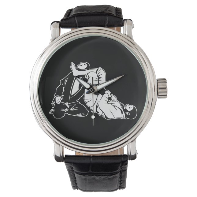 Montre jiu jitsu martial art fighter combat vecteur (devant)