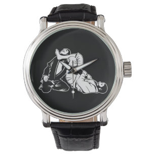 Montre jiu jitsu martial art fighter vector