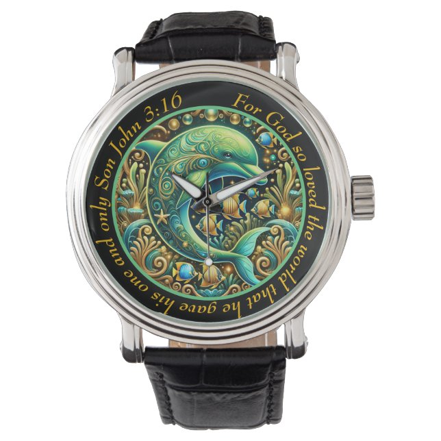 Montre John 3:16 Elegant Dolphin Timepiece Divine Grace (devant)