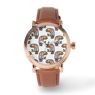 Montre joli cadeau d'animal de toucan tropical mignon pou