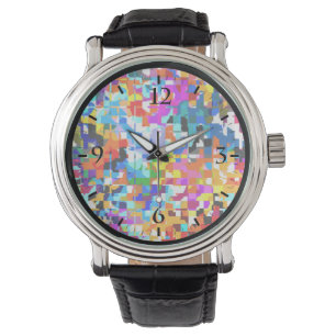 Montre Joli carnet carré abstrait coloré