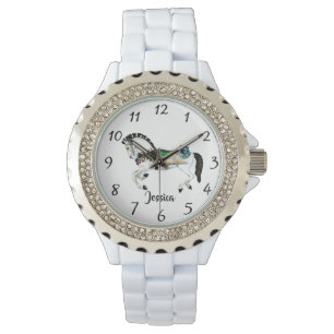 Montre Joli Cheval de Carrousel Blanc