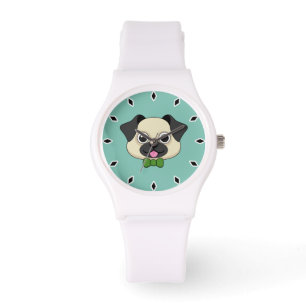 Montre Joli chien Carlin avec Papillon