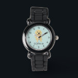 Montre Joli Golden Retriever Chien Kids<br><div class="desc">Cette jolie montre pour enfants présente une belle illustration de chiot de récupérateur d'or,  avec un endroit pour vous d'ajouter un nom dans une police moderne et minimaliste. Un cadeau fantastique pour n'importe quel chien ou amoureux des chiens,  parfait pour célébrer l'arrivée d'un nouvel animal de compagnie!</div>