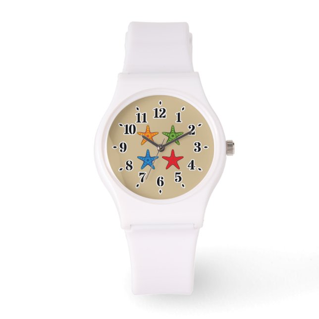 Montre Joli jeu de caricature coloré Starfish (Recto)