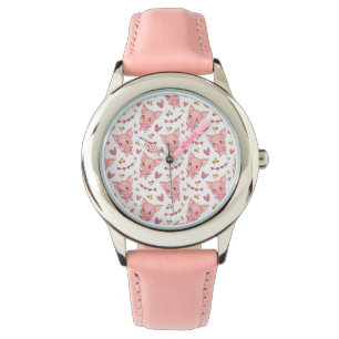 Montre Joli Motif De Cochon Avec Coeurs