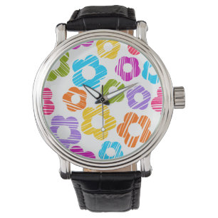 Montre Joli motif floral fleuri coloré girly joyeux