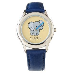 Montre Joli nom d'enfants éléphant bébé personnalisé