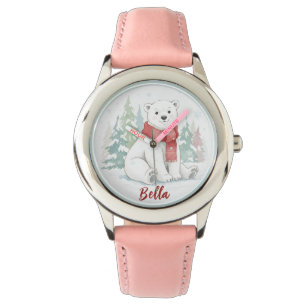 Montre Joli ours polaire à l'aquarelle