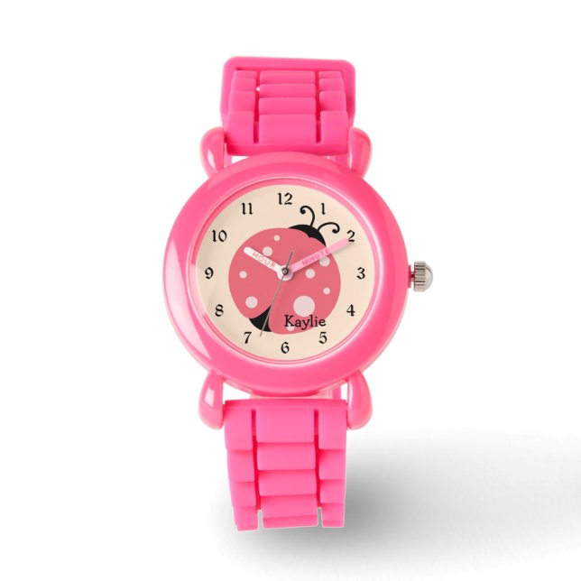 Montre Joli Rose Ladybug Regarder les enfants (Recto)