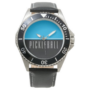 Montre Joli Sky Blue Black Color Block PICKLEBALL Texte