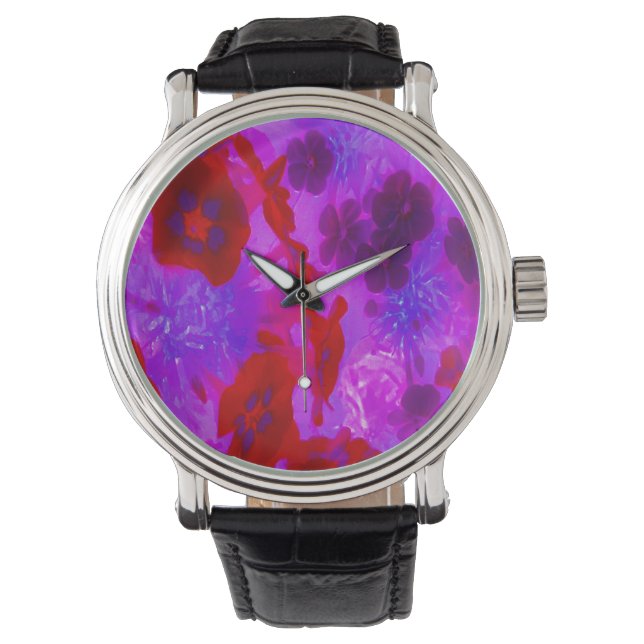 Montre Joli violet et rouge du jardin Fleurs Phlox (devant)