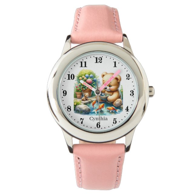 Montre Jolie fille poisson ours ajouter nom (devant)