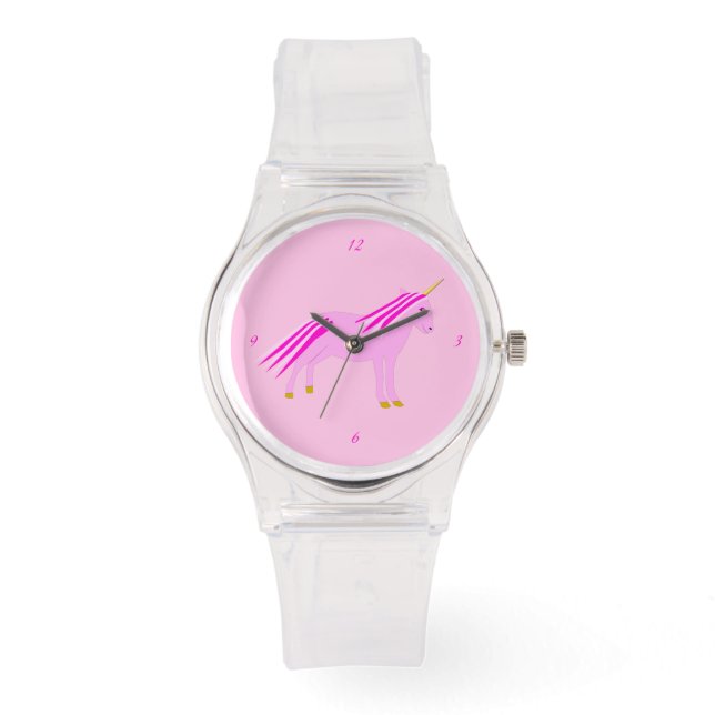 Montre Jolie fille rose bébé licorne (Recto)