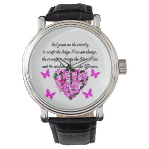 MONTRE JOLIE FLEURS ROSES ET SÉRÉNITÉ DE BUTTERFLY PRIÈRE