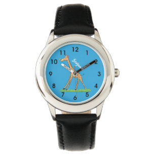 Montre Jolie girafe avec dessin animé de papillon