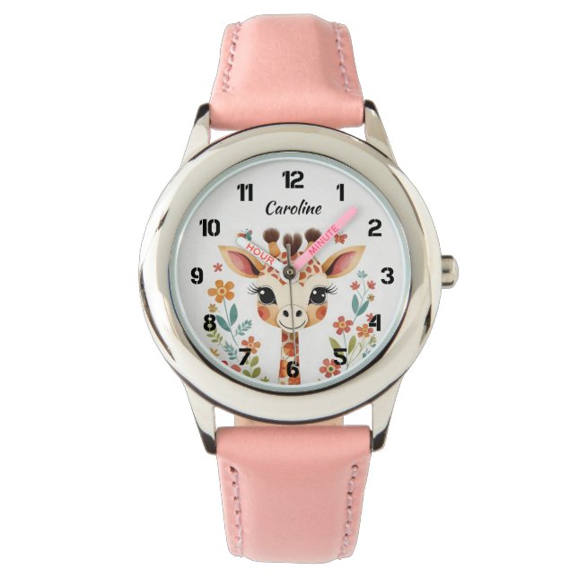 Montre Jolie Giraffe Florale Enfants (devant)