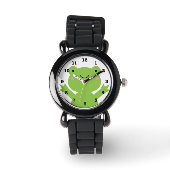 Montre Jolie grenouille verte avec poignet numéroté (Recto)