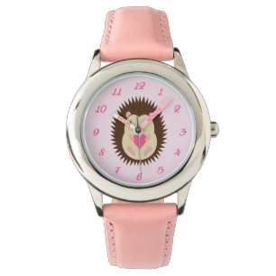 Montre Jolie petite fille hérisson rose
