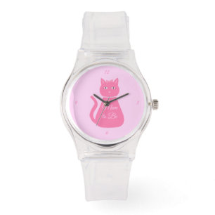 Montre Jolie Pretty Pink Baby Girl Chat Personnalisé Mama