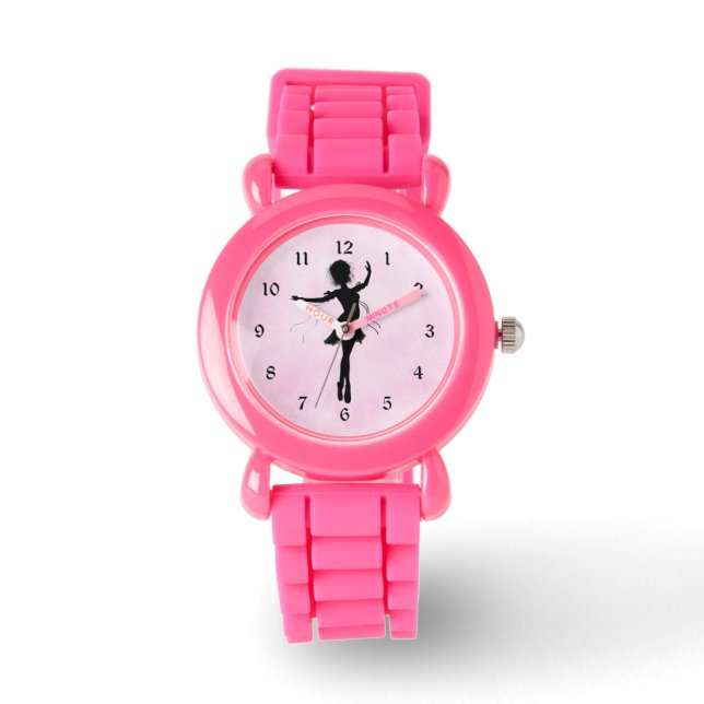 Montre Jolie Silhouette Ballerina sur rose (Recto)