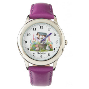 Montre Jolies filles amoureuses de lapin ajoutez un nom