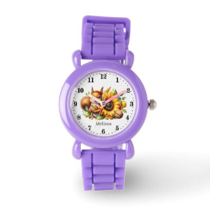 Montre Jolies filles amoureux d'écureuil ajouter le nom