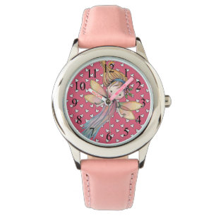 Montre jolies filles fée rose et cœurs