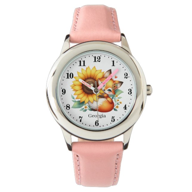 Montre Jolies filles fox amoureux ajouter nom (devant)