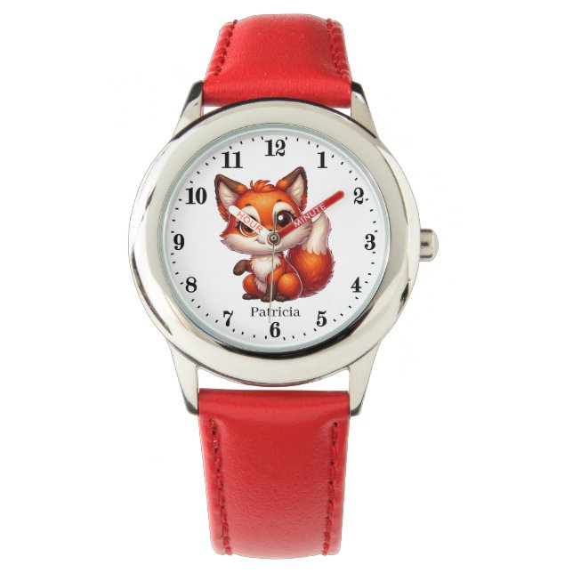 Montre Jolies filles fox amoureux ajouter nom (devant)